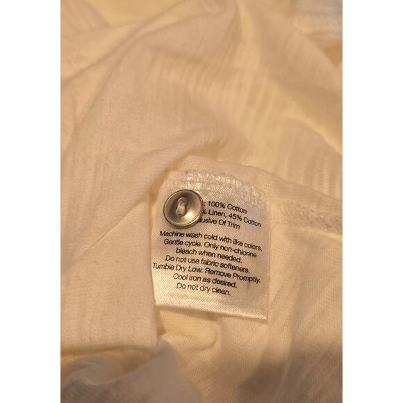 Eddie Bauer Button Shirt Women M White Roll Sleeve Pockets Cotton NWT - Picture 5 of 6